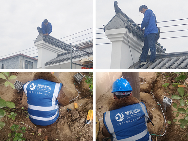 河南省鞏義市北城門(mén)樓體燈光亮化施工現場(chǎng)